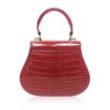 VIRANDA Baby Shiny Red Crocodile Belly Leather Handbag Size 21