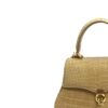 VIRANDA Shiny Beige Crocodile Belly Leather Handbag Size 25