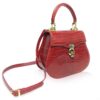 VIRANDA Shiny Red Crocodile Belly Leather Handbag Size 25