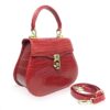 VIRANDA Shiny Red Crocodile Belly Leather Handbag Size 25