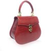 VIRANDA Shiny Red Crocodile Belly Leather Handbag Size 25