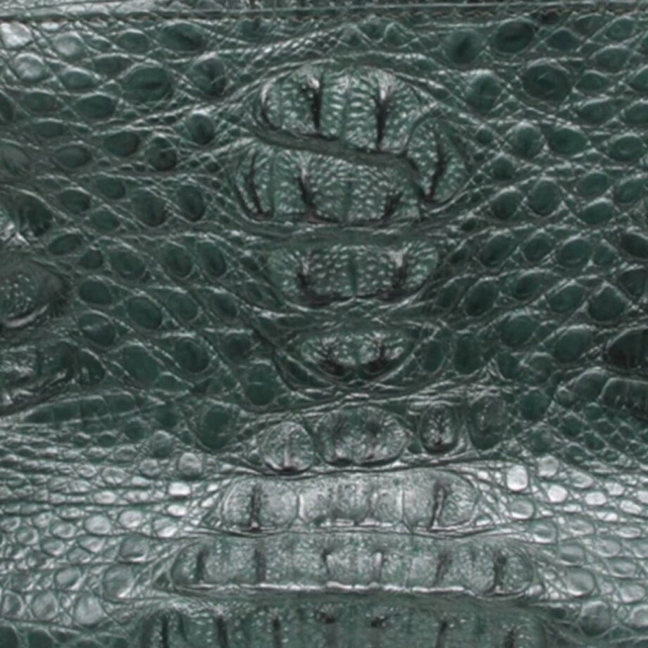 Arale Bag Crocodile Hornback Leather Sling Bag Green Size 25 cm