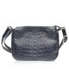 Arale Bag Crocodile Hornback Leather Sling Bag Navy Blue Size 25 cm