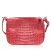 Arale Bag Crocodile Hornback Leather Sling Bag Red Size 25 cm