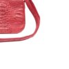 Arale Bag Crocodile Hornback Leather Sling Bag Red Size 25 cm