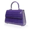 GOLDMAS Crocodile Belly Leather Handbag Matte Purple Size 25