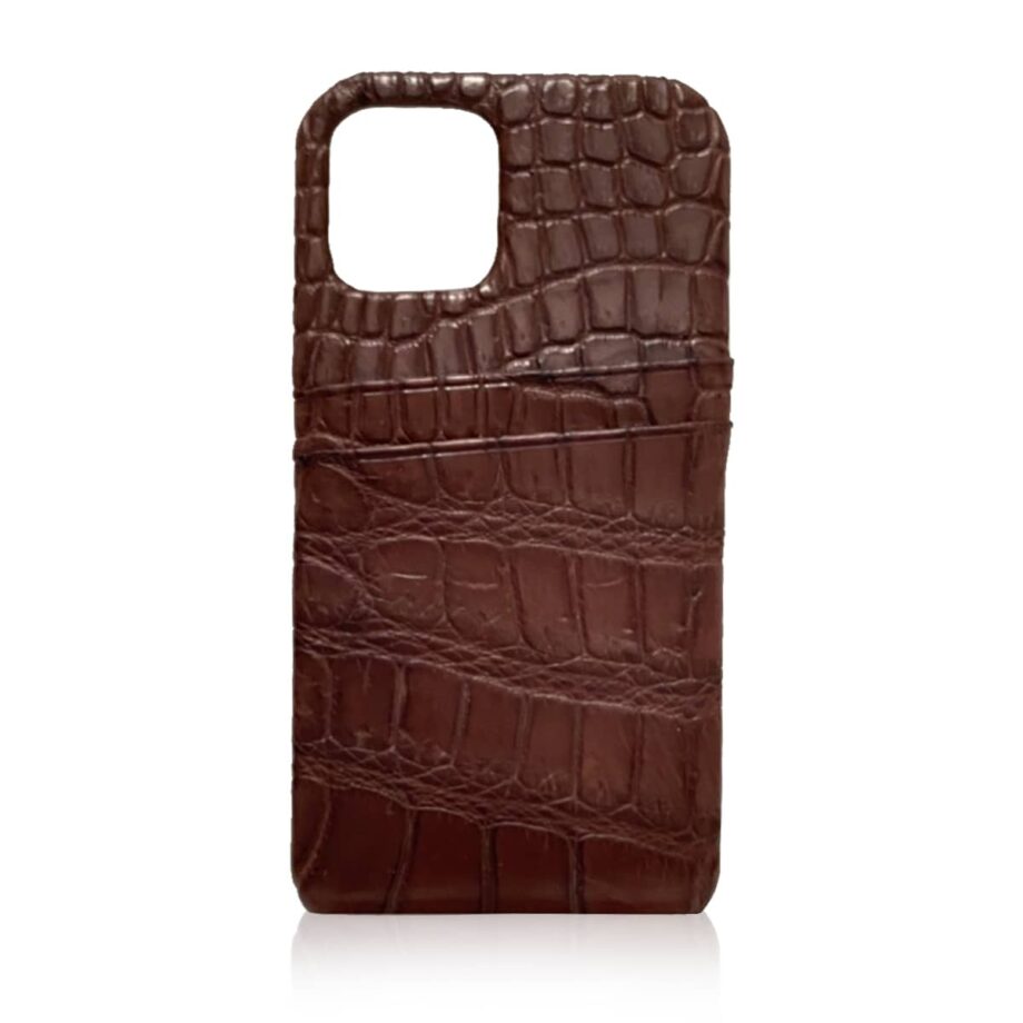 iPhone 12 Crocodile Belly Leather Case With Card