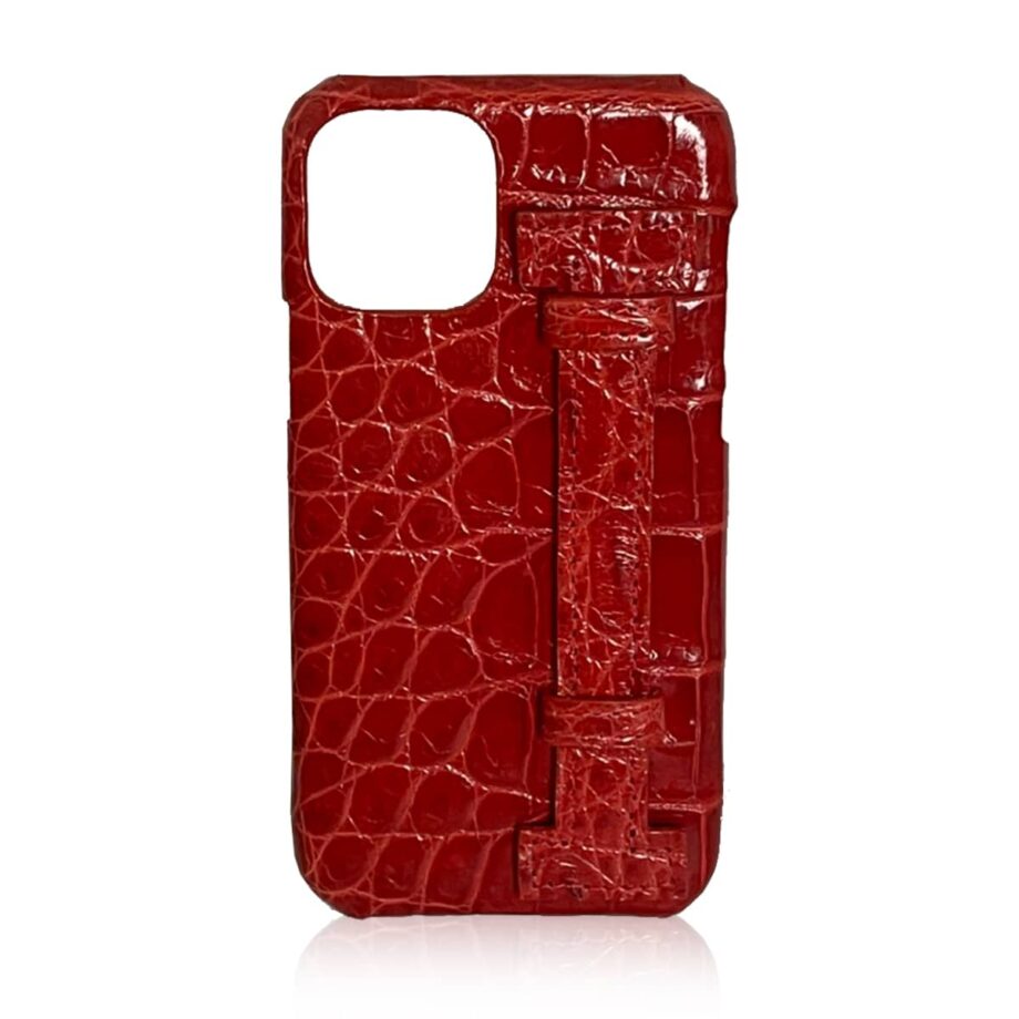 iPhone 12 Crocodile Belly Leather Case With Handle