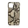 iPhone 12 Python Back Leather Case With Handle Shiny Natural