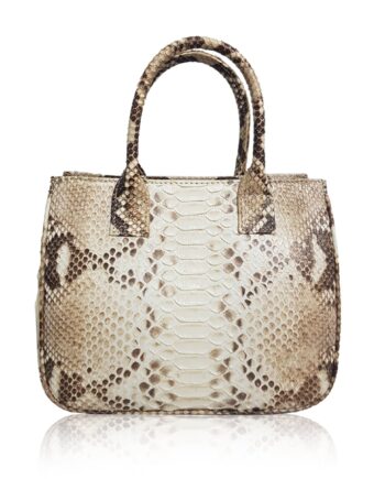 CADDY Python Belly Leather Handbag Natural Size 20