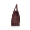 Caddy Crocodile Siamese Chin Handbag Matte Purple Size 32 cm