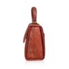 GOLDMAS Python Back Leather Handbag Red & Black Size 21