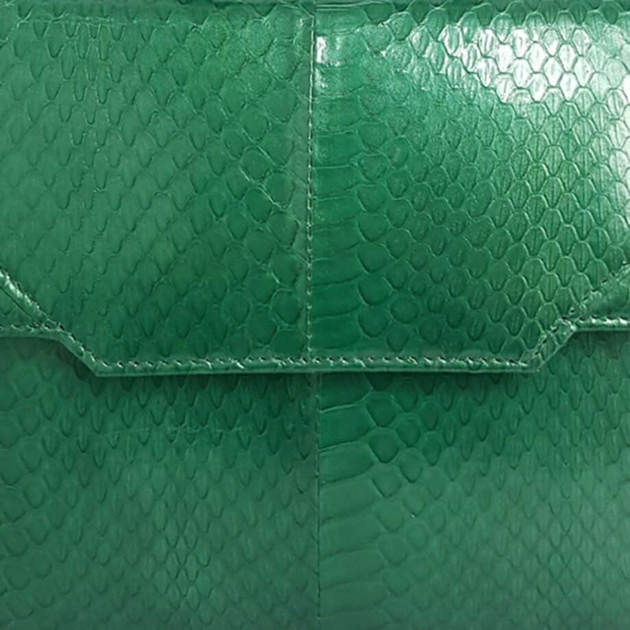 LISO Cobra Belly Handbag Shiny Green Size 19 cm