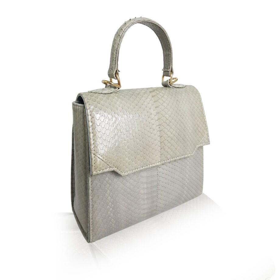 LISO LS Cobra Belly Handbag Shiny Grey Size 21 cm