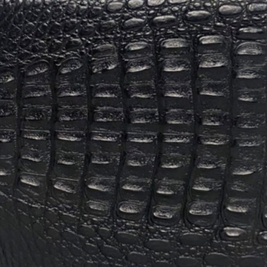 Crocodile Hornback Leather Wallet Matte Black