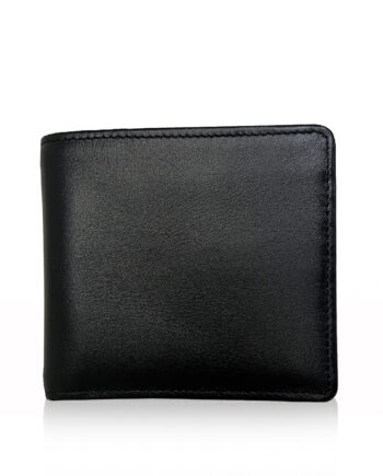 Lamb Leather Wallet Matte Black Size 10.5 cm
