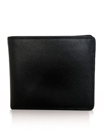 Lamb Leather Wallet Matte Black Size 11.5 cm