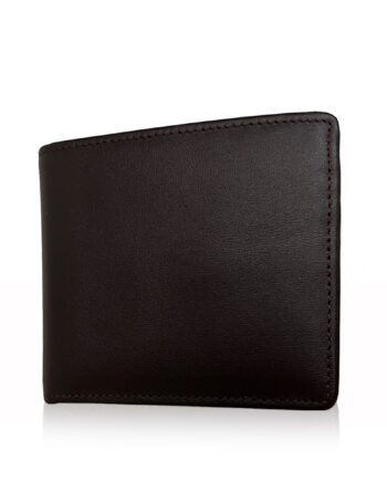 Lamb Leather Wallet Matte Brown Size 10.5 cm