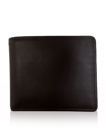 Lamb Leather Wallet Matte Brown Size 11.5 cm