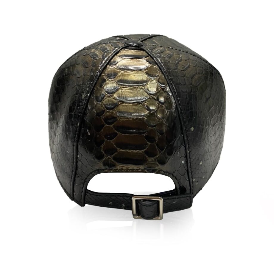 Python Belly Leather Hat Matte Gold & Black Limited