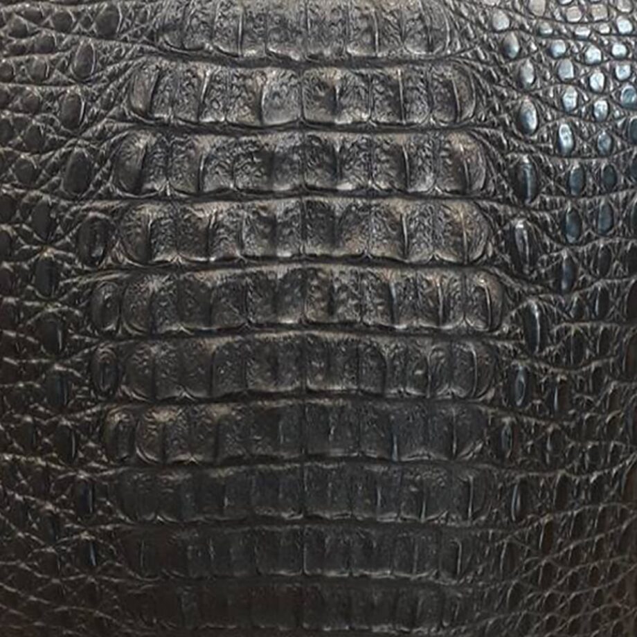 Roof Matte Black Crocodile Leather Document Bag