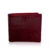 Crocodile Belly Leather Wallet Shiny Red Size 11 cm