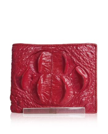 Crocodile Big Siamese Chin Wallet Red Size 11.5 cm