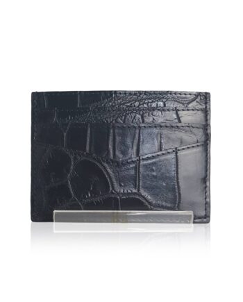 Crocodile Leather Cardholder Matte Black