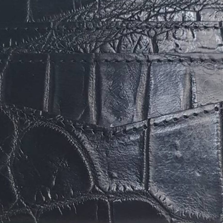 Crocodile Leather Cardholder Matte Black