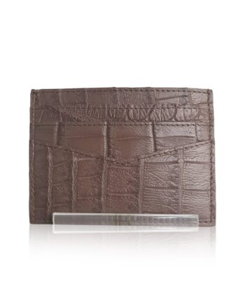 Crocodile Leather Cardholder Matte Brown