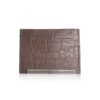 Crocodile Leather Cardholder Matte Brown