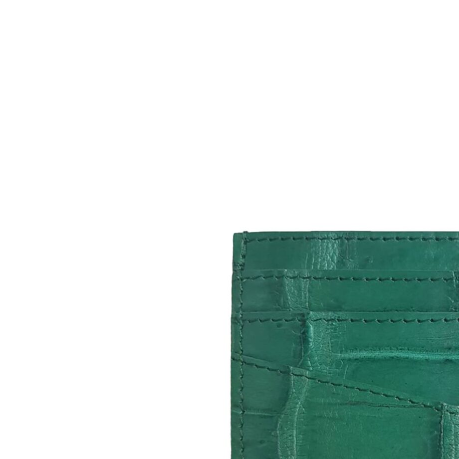 Crocodile Leather Cardholder Matte Green