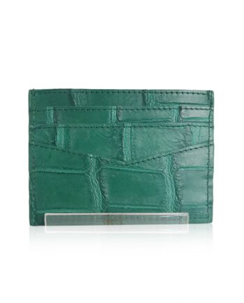 Crocodile Leather Cardholder Matte Green