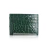 Crocodile Leather Cardholder Shiny Dark Green