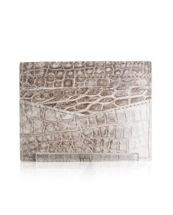 Crocodile Leather Cardholder White Himalayan Small Scale