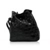 ROSIE Crocodile Belly Clutch Bag Matte Black Size 18