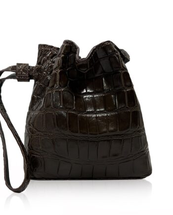 ROSIE Crocodile Belly Clutch Bag Matte Brown Size 18