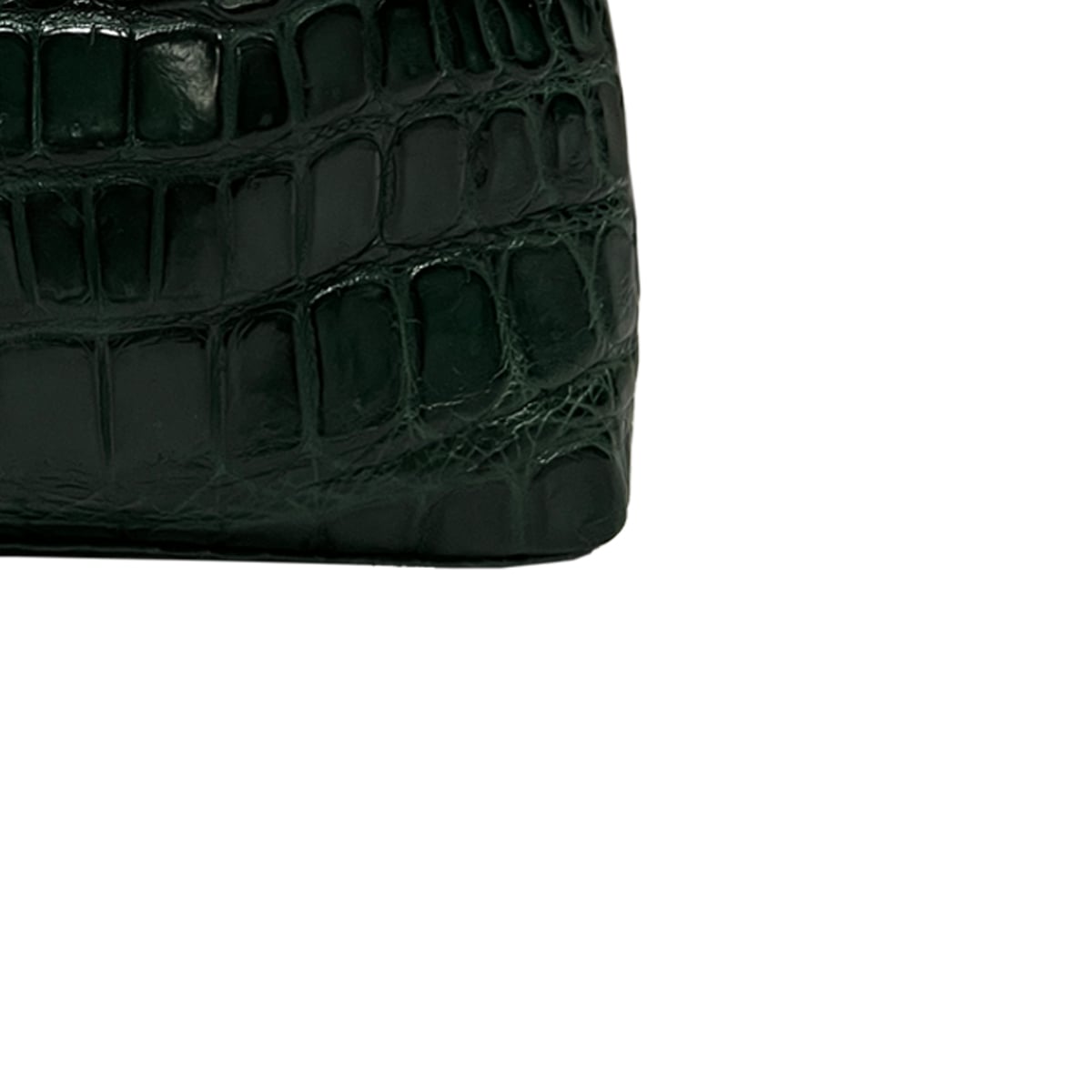 ROSIE Crocodile Belly Clutch Bag Matte Green Size 18