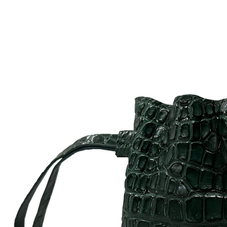 ROSIE Crocodile Belly Clutch Bag Matte Green Size 18