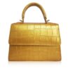 GOLDMAS Crocodile Leather Handbag Gold Size 25