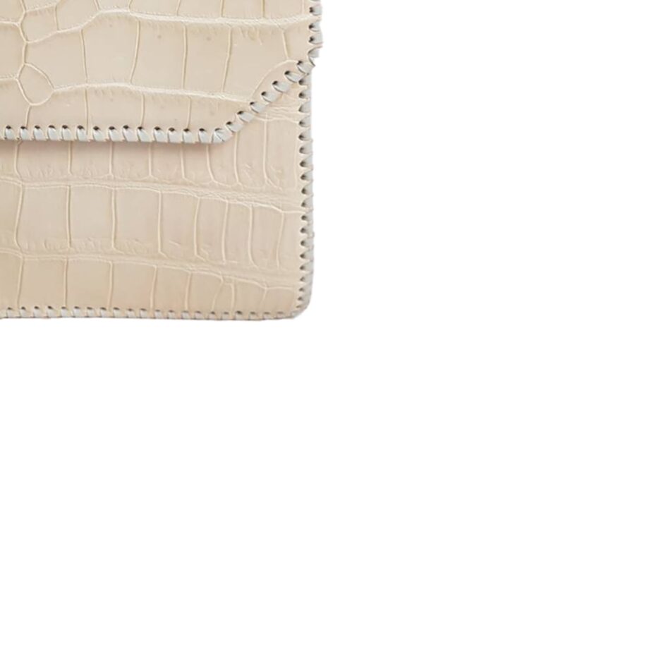 PLATINUM Crocodile Belly Cream Pink Handbag Size 20