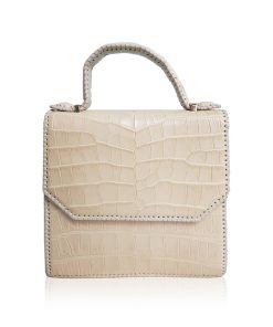 PLATINUM Crocodile Belly Cream Pink Handbag Size 20