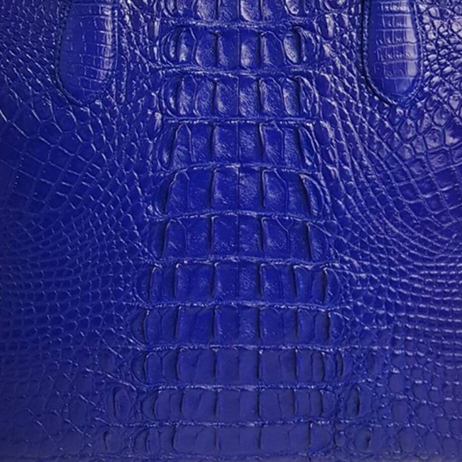 ZICADA Crocodile Hornback Leather Handbag Royal Blue