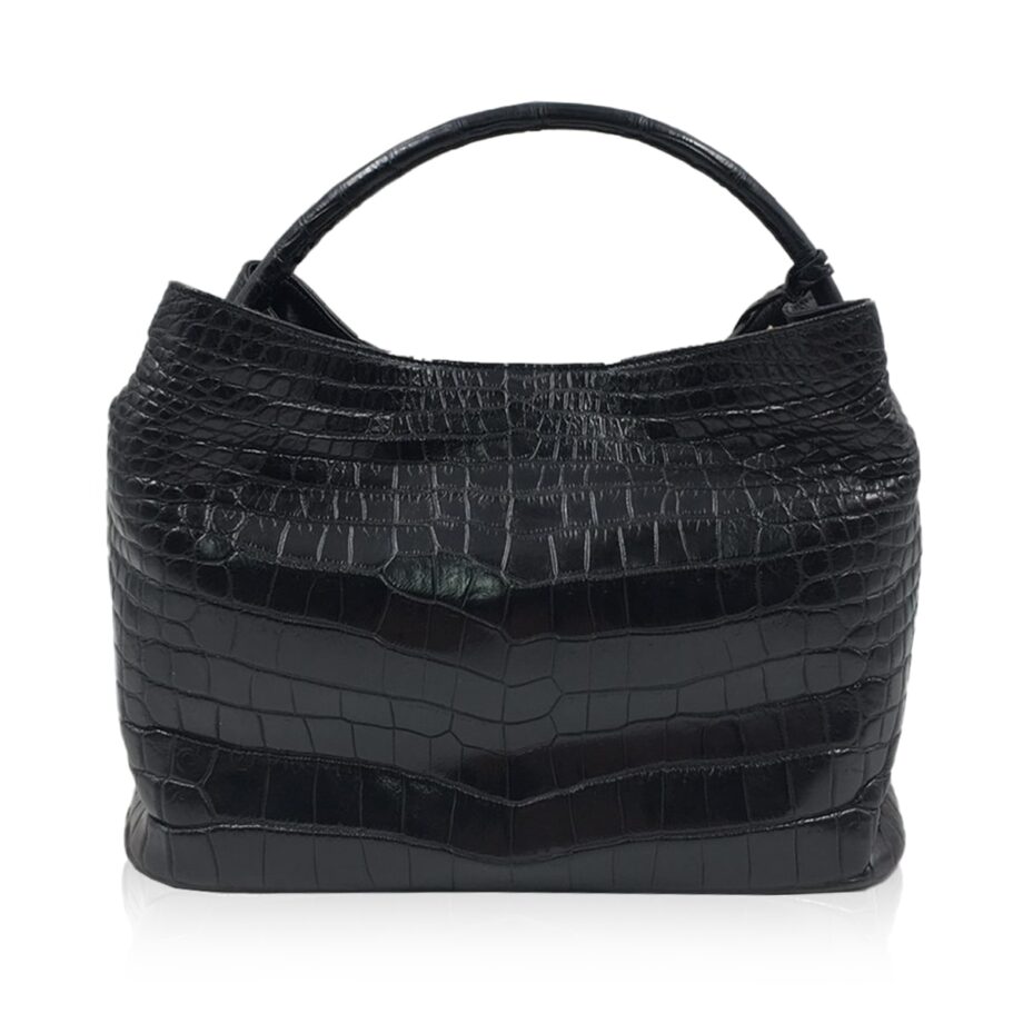 Rosalie Crocodile Handbag Black Size 41cm