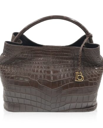 Rosalie Crocodile Handbag Brown Size 41cm