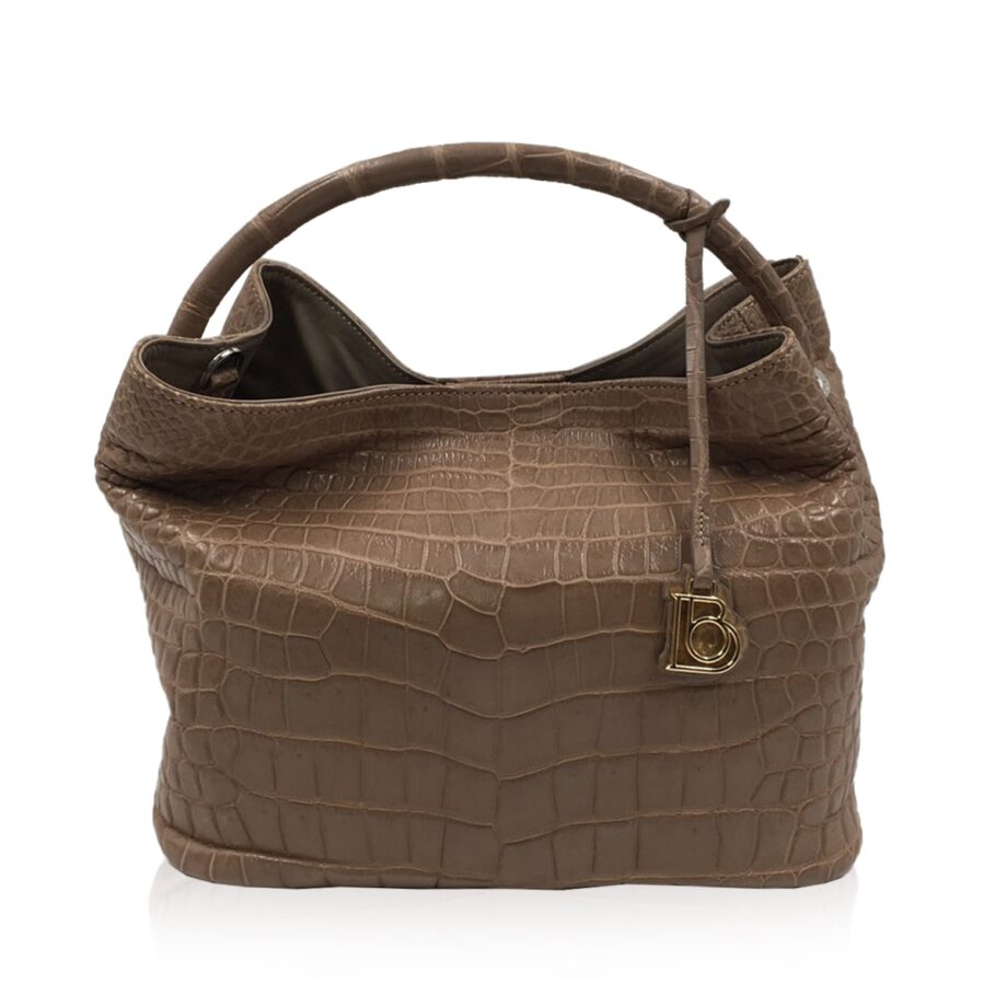 Rosalie Crocodile Handbag Khaki Size 37cm