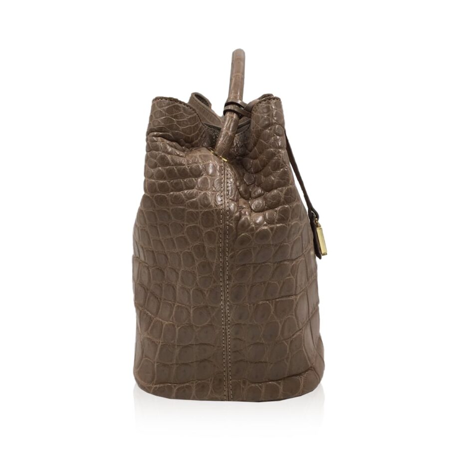 Rosalie Crocodile Handbag Khaki Size 41cm