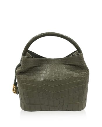 Rosalie Crocodile Handbag Light Grey Size 30cm