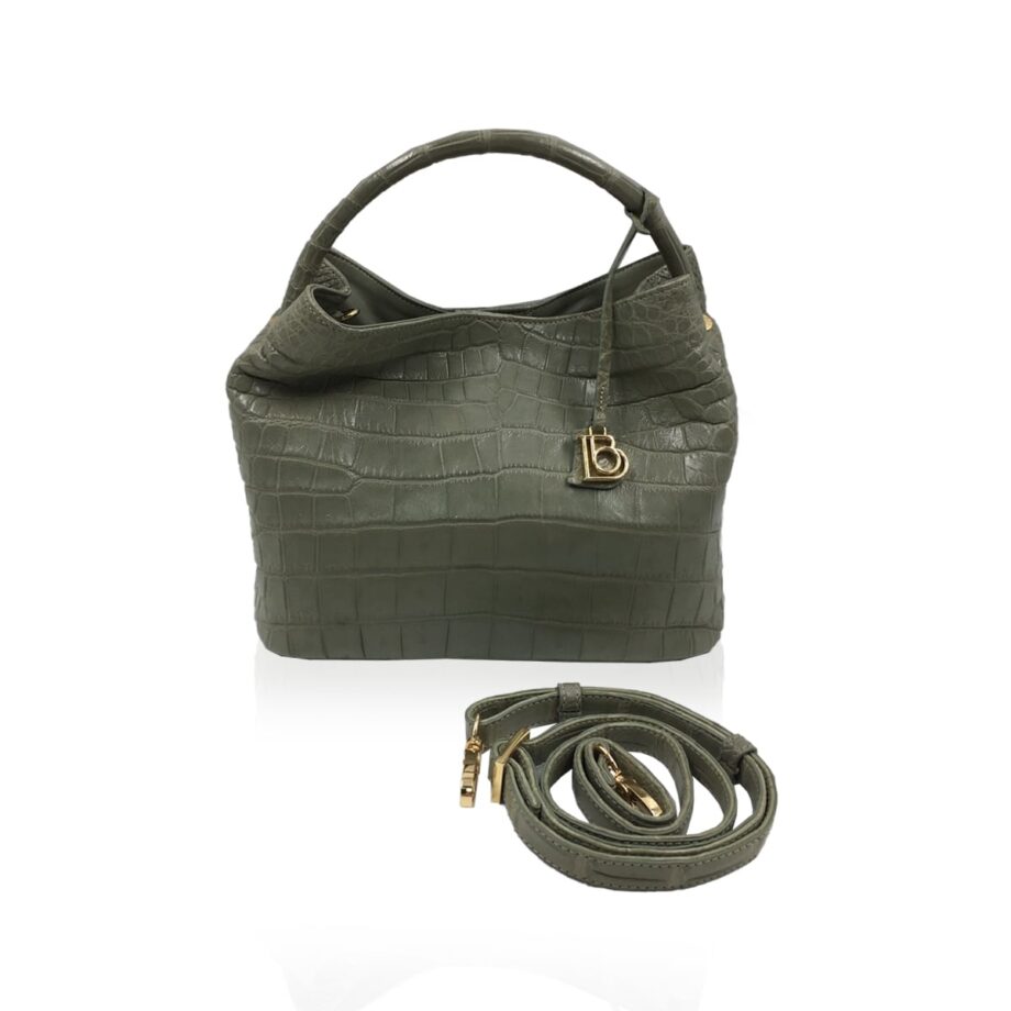 Rosalie Crocodile Handbag Light Grey Size 37cm