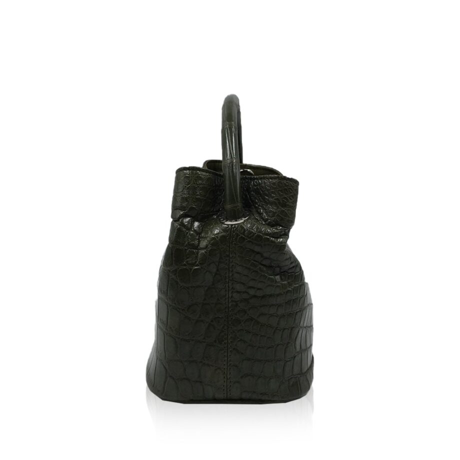 Rosalie Crocodile Handbag Olive Green Size 30cm